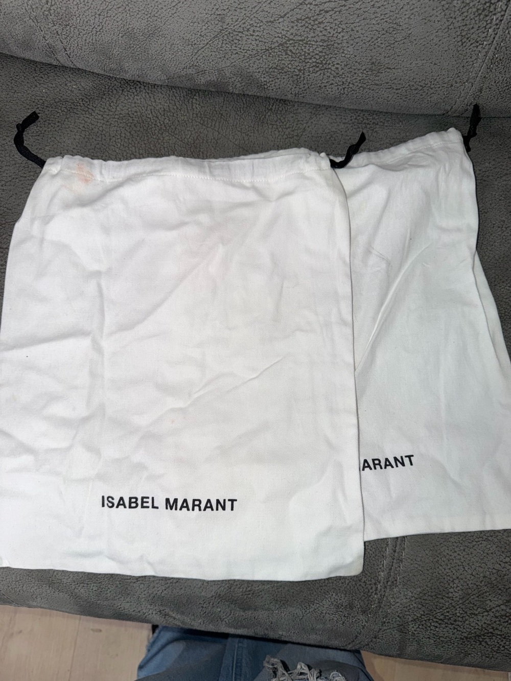 Isabel Marant White Cotton Drawstring Dust Bags (Pair)